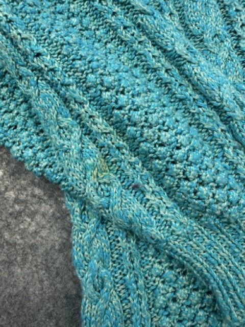 Unbranded Turquoise Cable Knit Sweater Oversized Aran Style One Size image 2