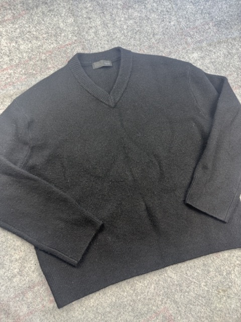 Zara Black V-Neck Wool Blend Jumper Size L image 3