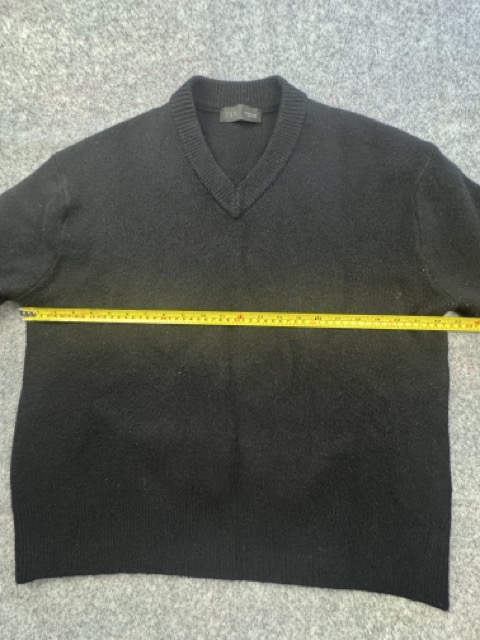 Zara Black V-Neck Wool Blend Jumper Size L image 6