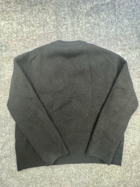 Zara Black V-Neck Wool Blend Jumper Size L image 8