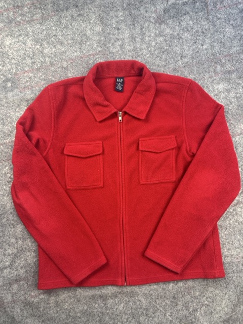 GAP Red Fleece Zip Jacket Men’s M Chest 22