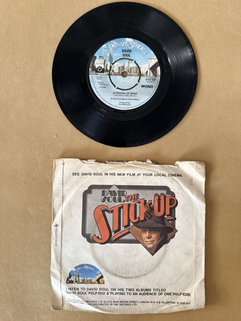 David Soul Black Vinyl 7" Single It Sure Brings Out The Love In Your Eyes / A Friend Of Mine Record image 2