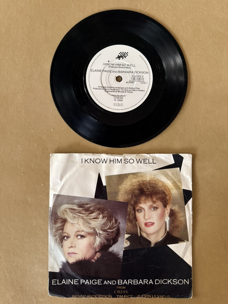 Chess I Know Him So Well Vinyl Single Record 7" Elaine Paige Barbara Dickson
