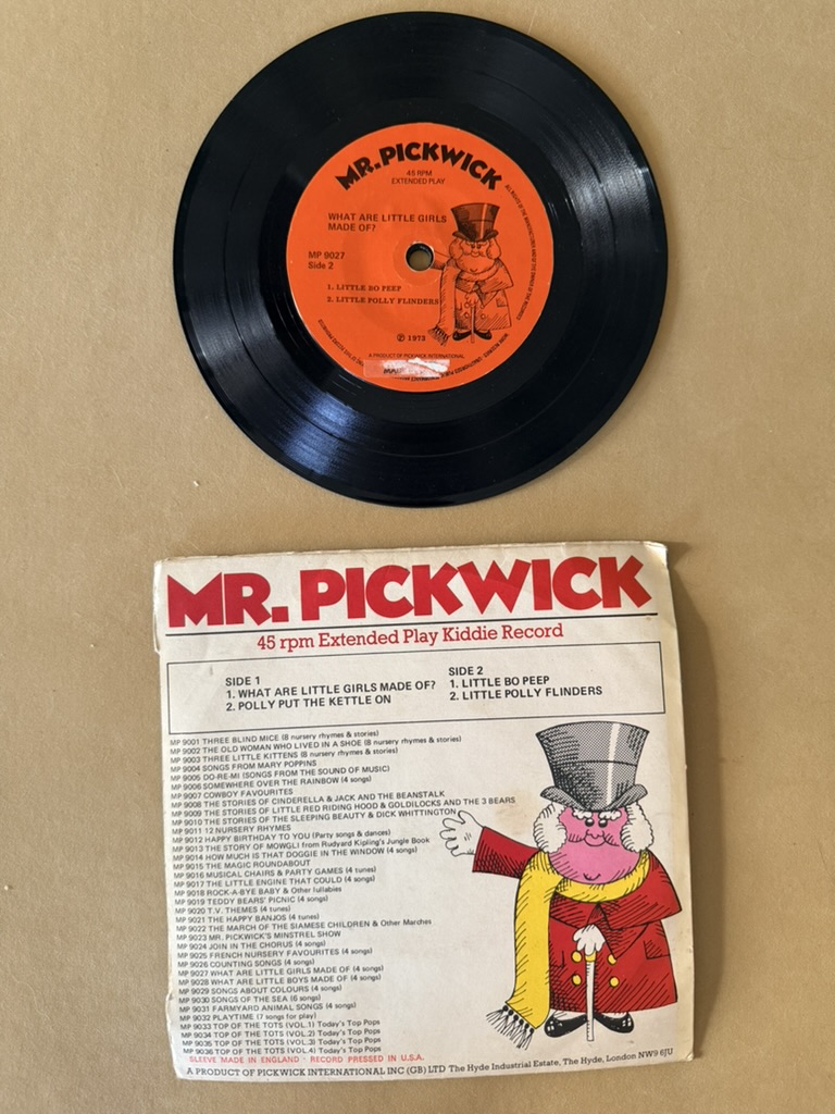 Mr. Pickwick What Are Little Girls Made Of 7" Vinyl Record 45 RPM Record image 2