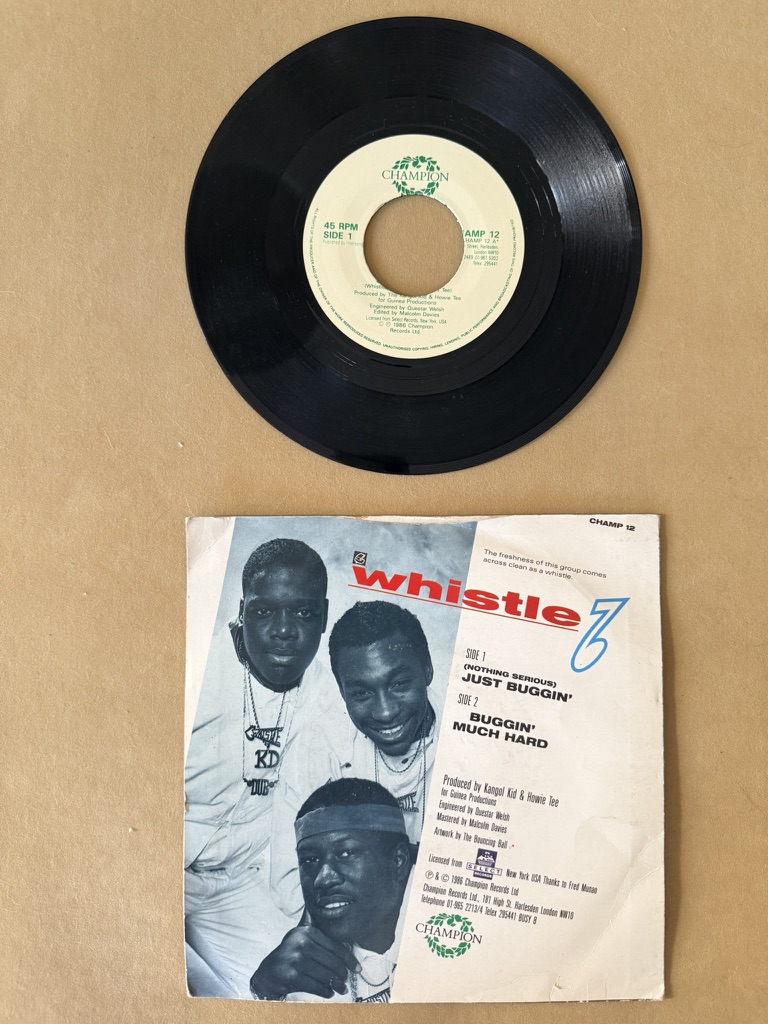 Whistle Vinyl 7" Single Just Buggin' 1986 Record image 2