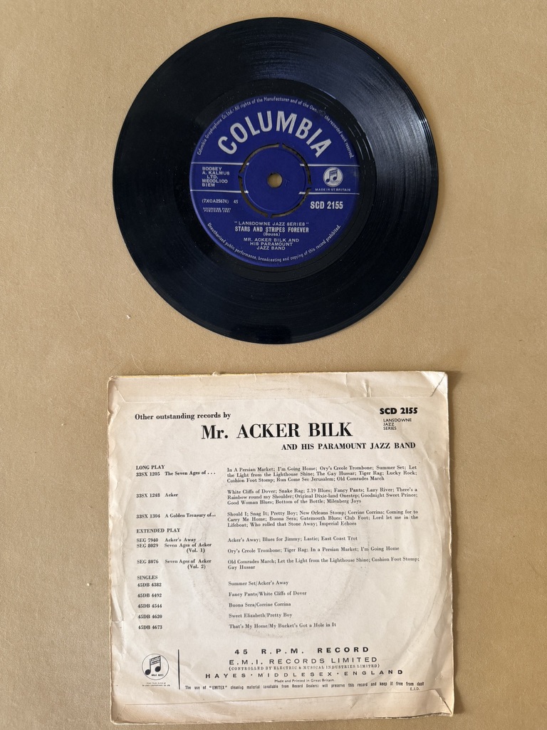 Mr. Acker Bilk Creole Jazz 7in Vinyl Single Record image 2