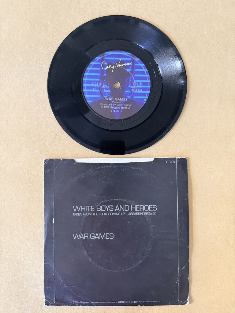 Gary Numan White Boys and Heroes Vinly Single 45 RPM Record image 2
