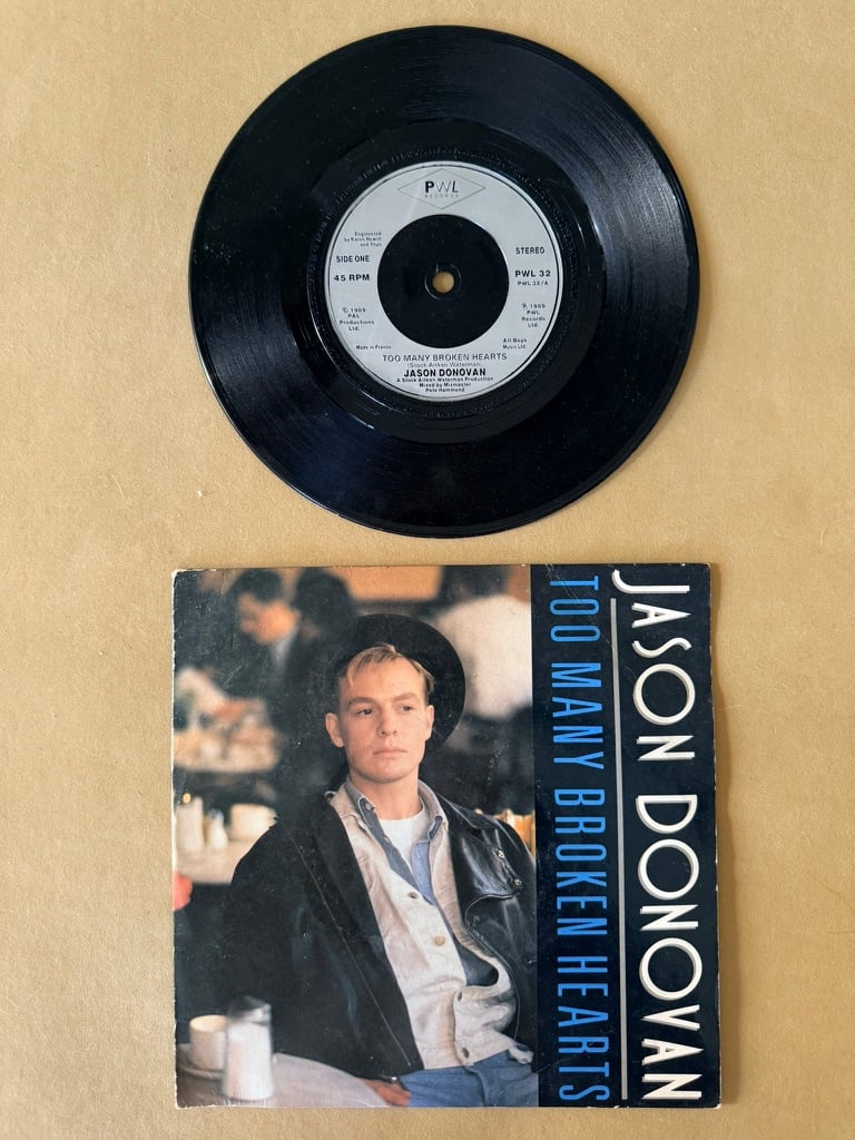 Jason Donovan Vinyl 7-inch Single Too Many Broken Hearts Record