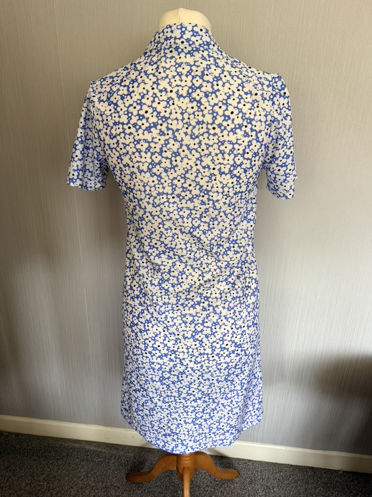 Variations Blue & White Floral Shirt Dress Medium image 4