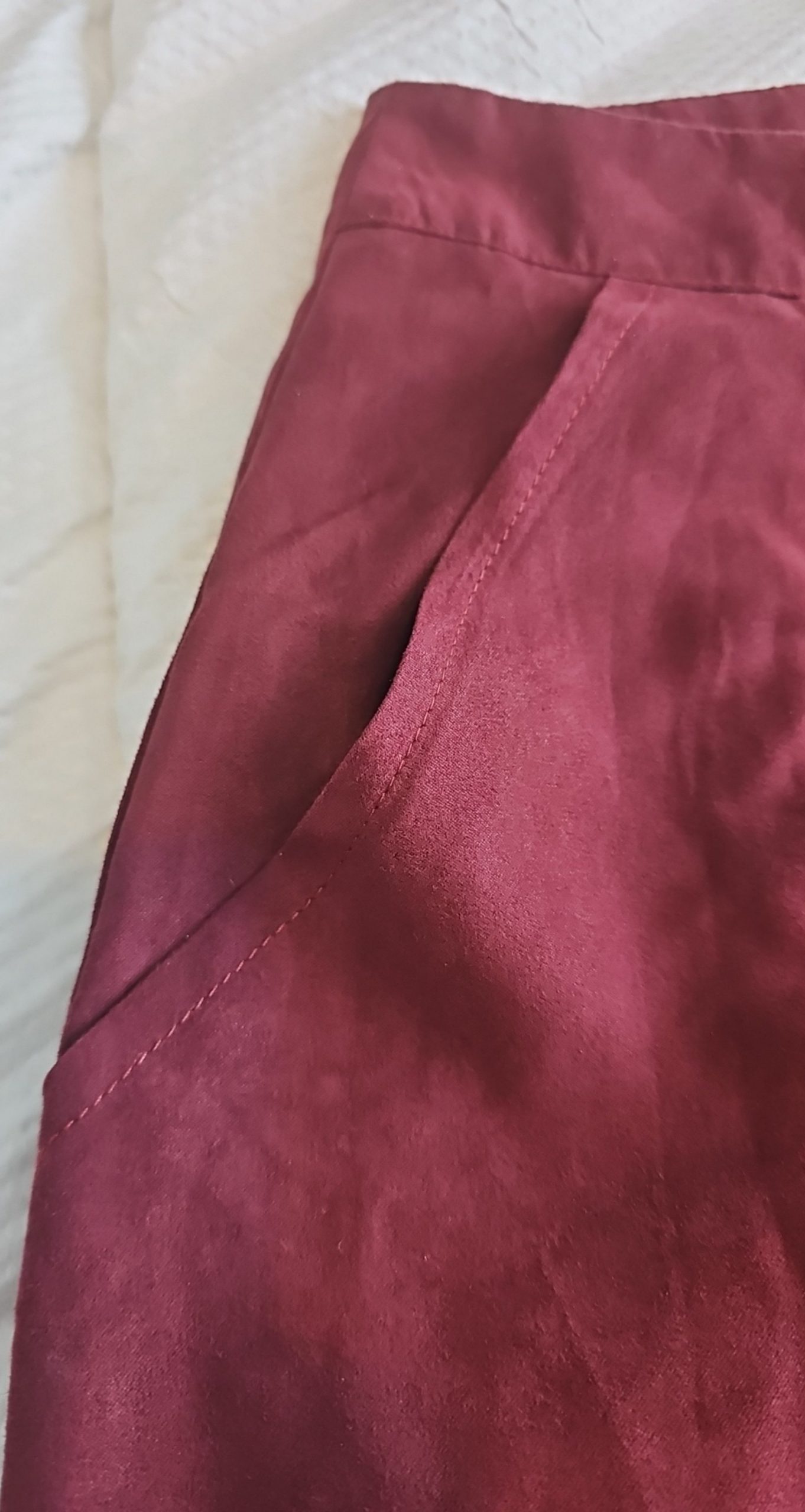 Miss Truth Wine Faux Suede Zip Front Skirt UK 8 image 5