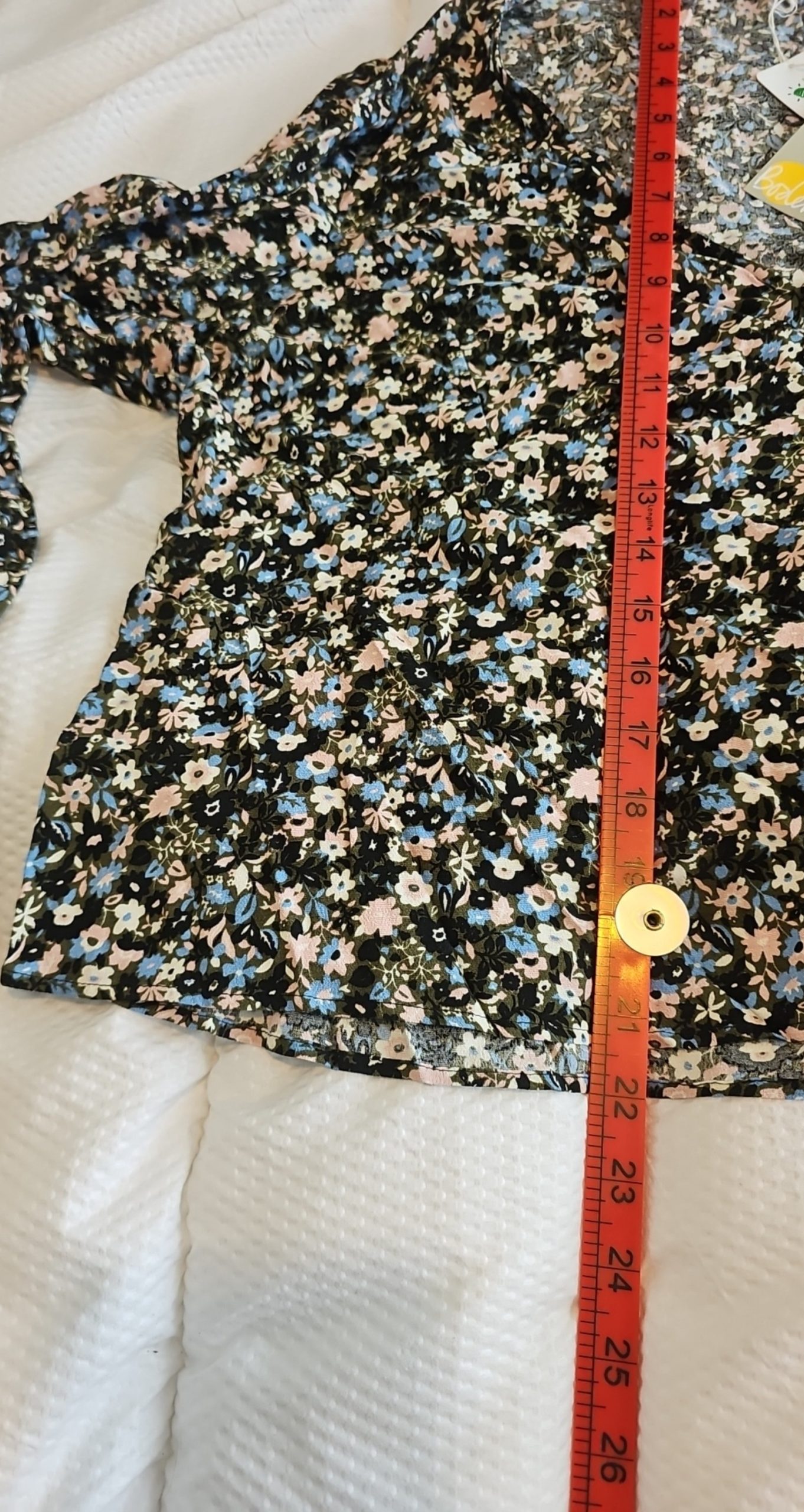 Boden Black & Blue Floral Long Sleeve V-Neck Top UK 20 US 16/18 BNWT image 7