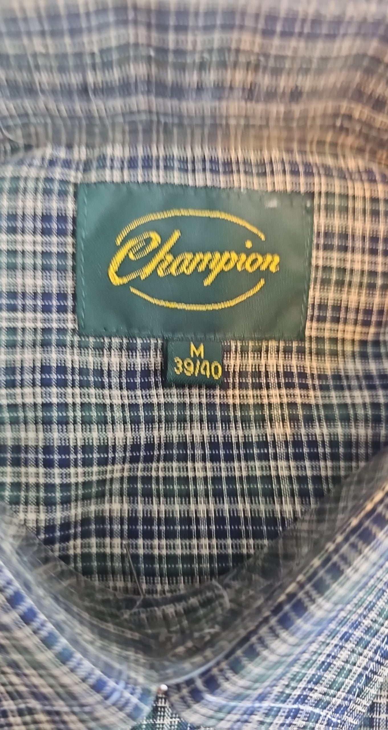 Champion Blue, Black & White Checked Shirt Medium Cotton Blend Country Style image 5