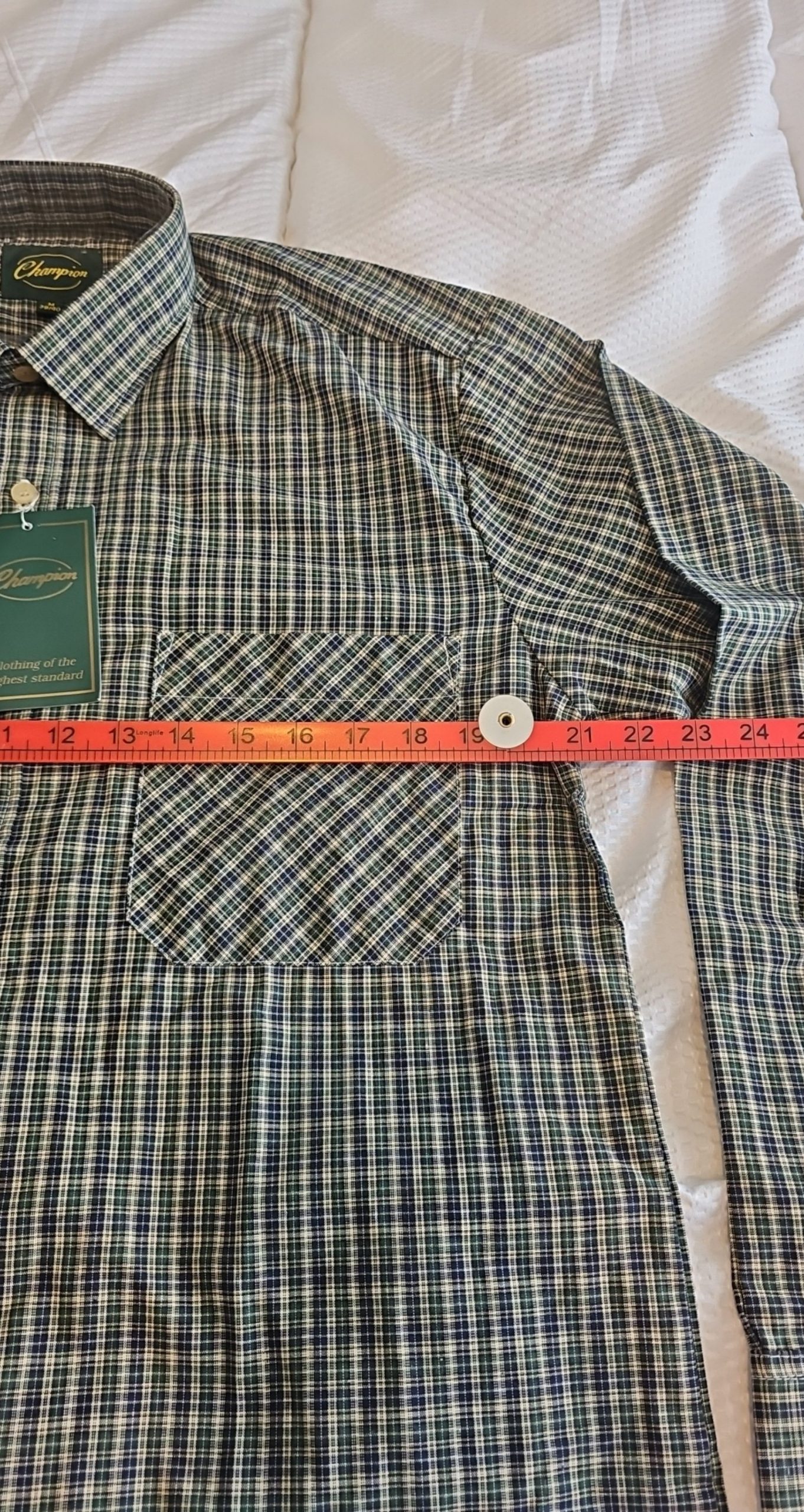 Champion Blue, Black & White Checked Shirt Medium Cotton Blend Country Style image 6