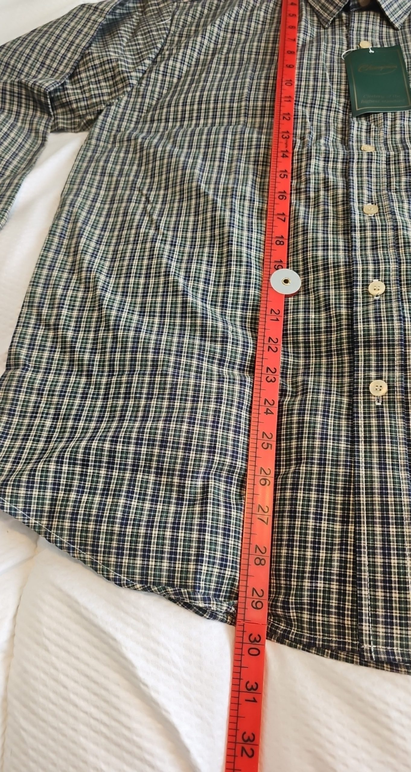 Champion Blue, Black & White Checked Shirt Medium Cotton Blend Country Style image 7