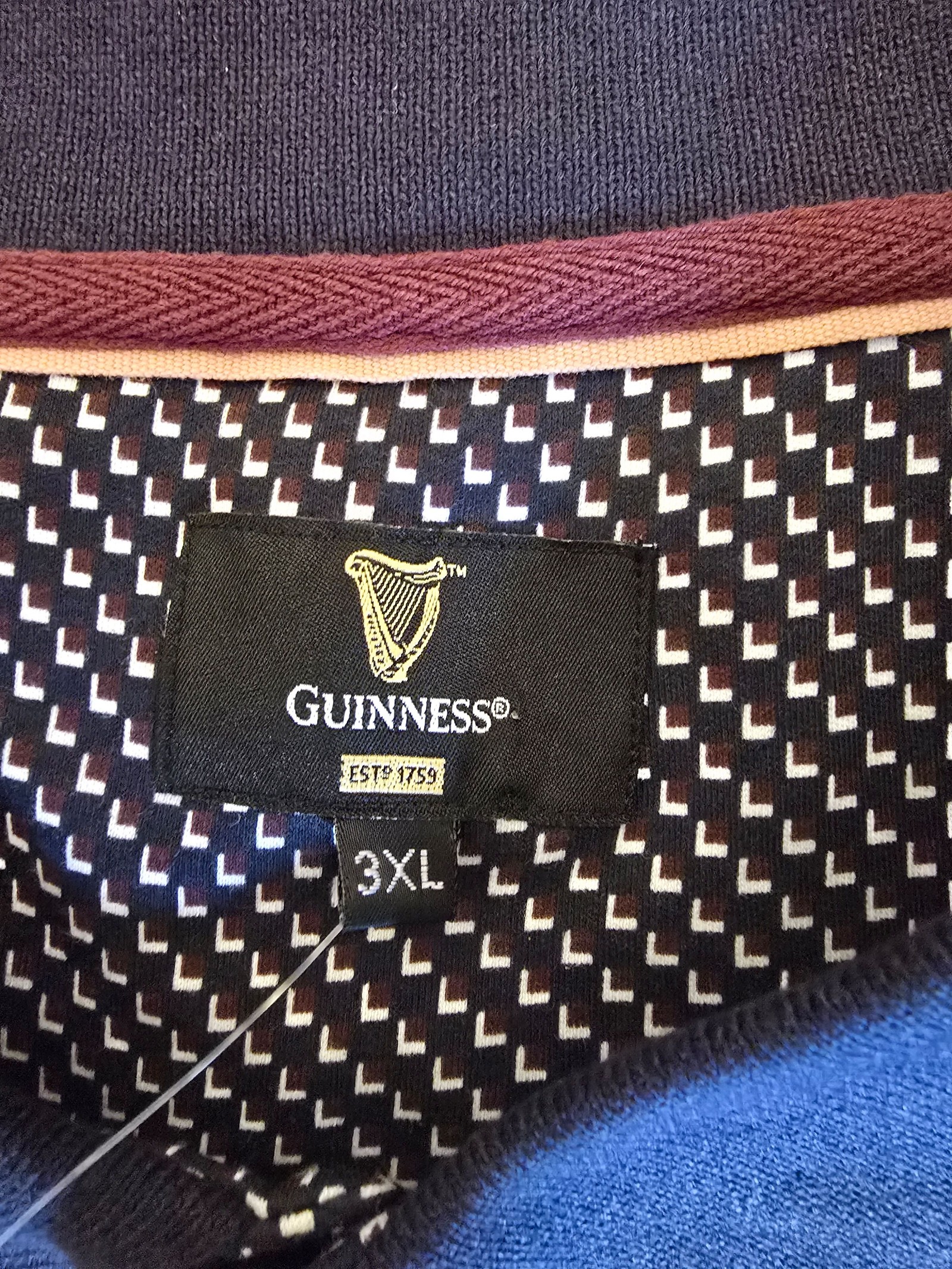 BNWT Guinness Navy Patterned Polo Shirt 3XL Cotton Blend image 4
