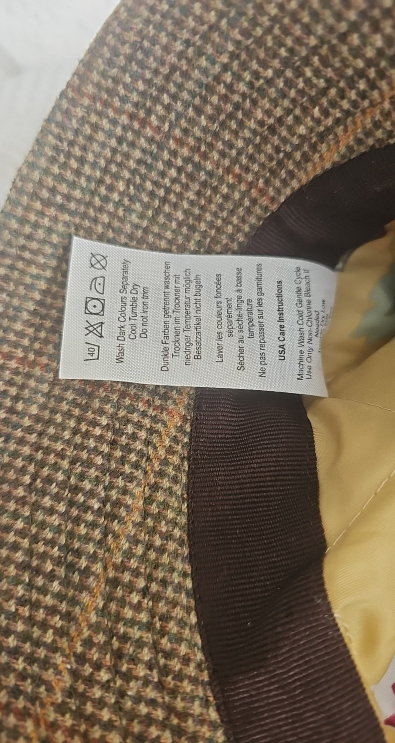 Joules Basil Tweed Brown Wool Bucket Hat Small Medium image 5
