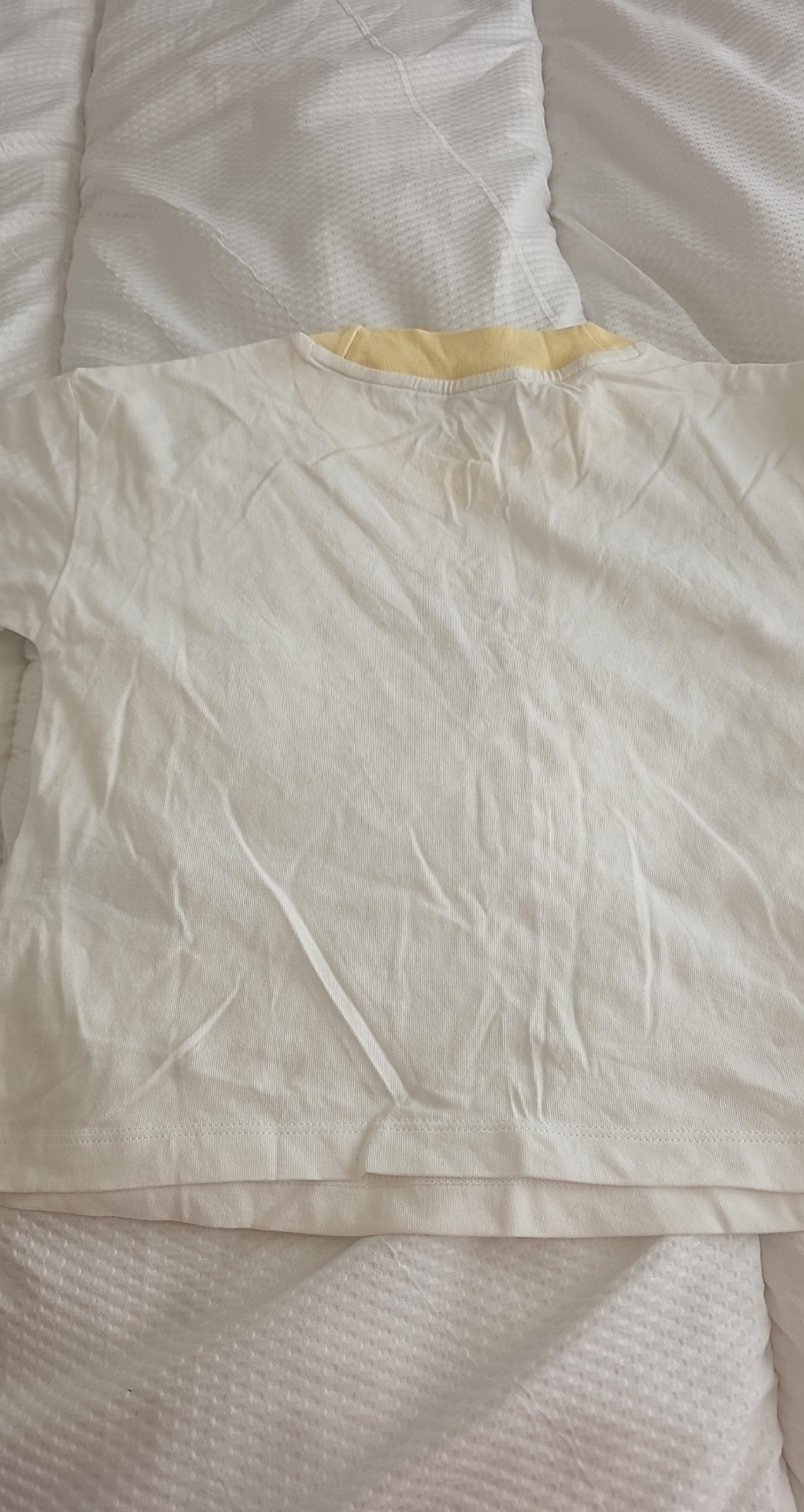 Adidas White & Yellow T-Shirt UK 8 Classic Logo ladies womans image 4