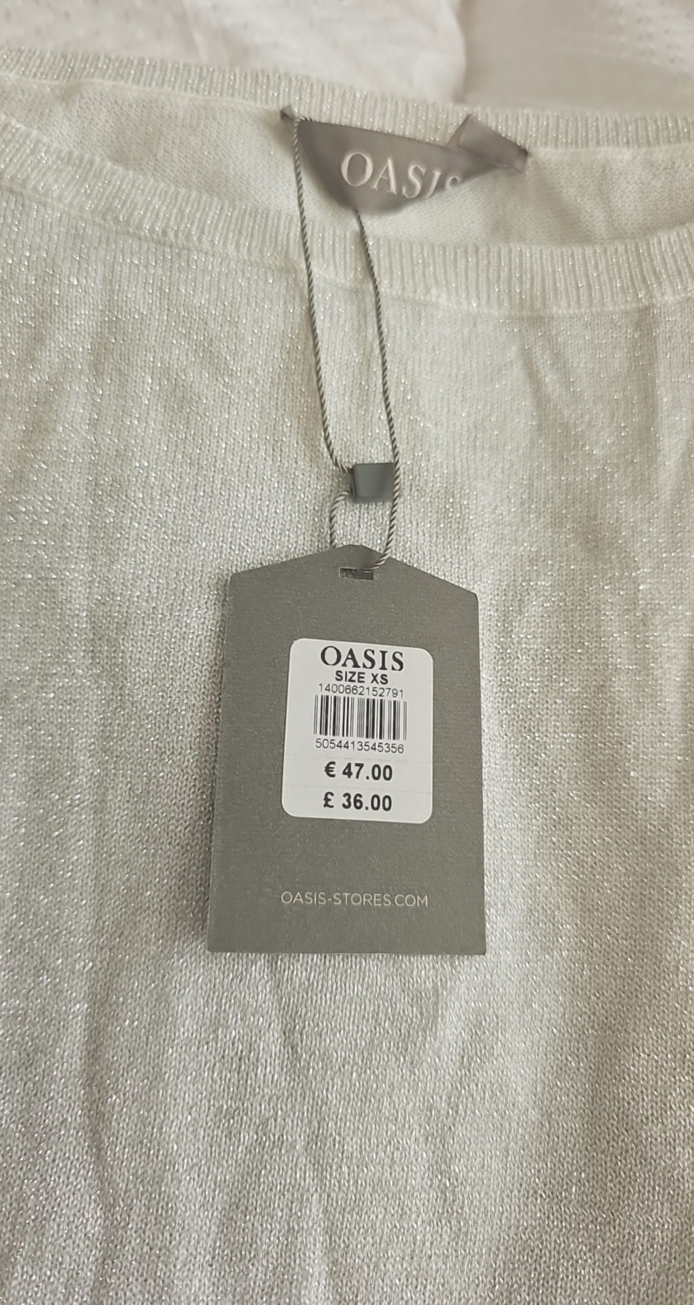Oasis White & Light Blue Ombre Knit Sweater Extra Small womans image 2