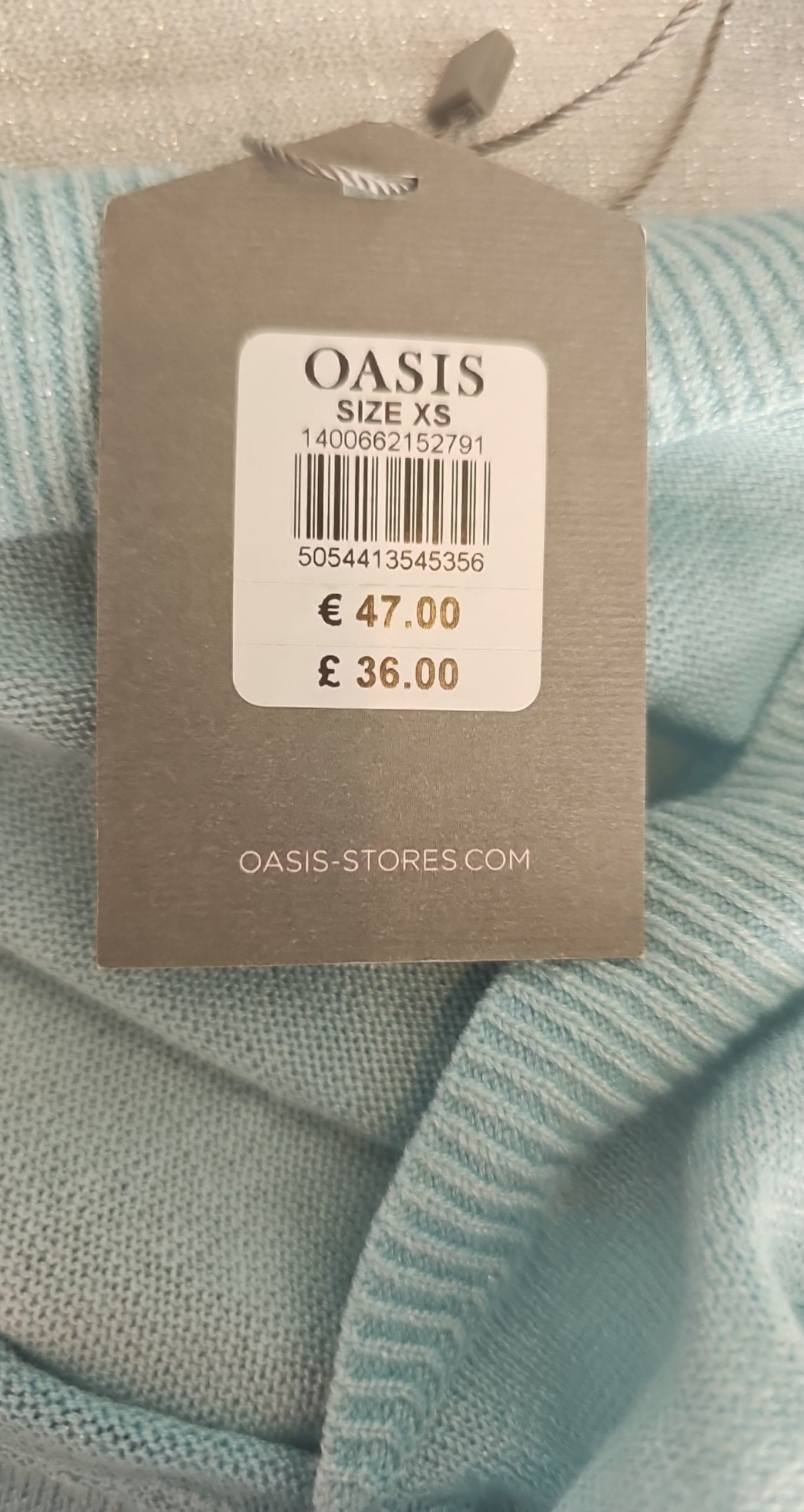 Oasis White & Light Blue Ombre Knit Sweater Extra Small womans image 6
