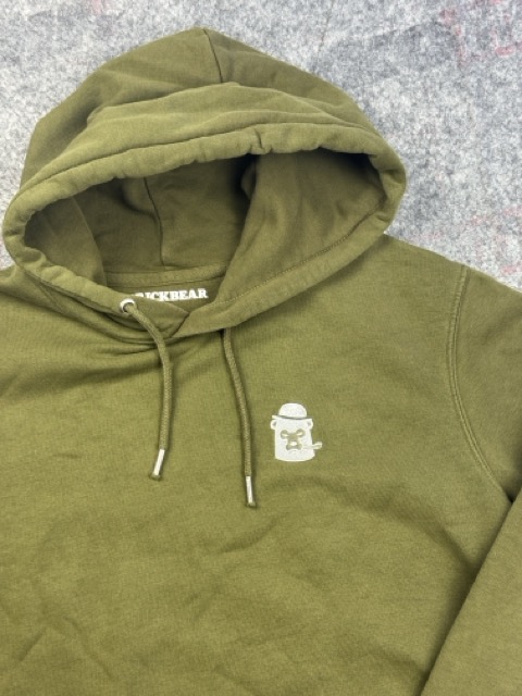 Brickbear Olive Green Hoodie Large Small Logo Embroidered image 2