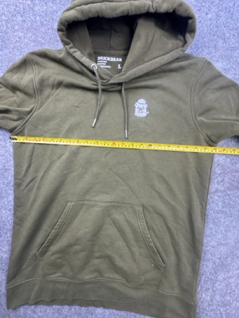 Brickbear Olive Green Hoodie Large Small Logo Embroidered image 6