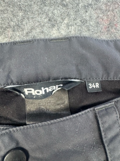 Rohar Black Outdoor Trousers 34R Small Repairable Hole