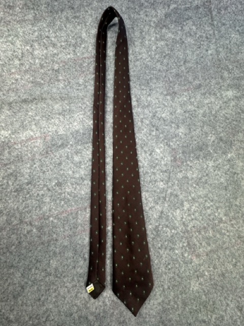 St Michael Brown & Green Paisley Silk Tie image 2