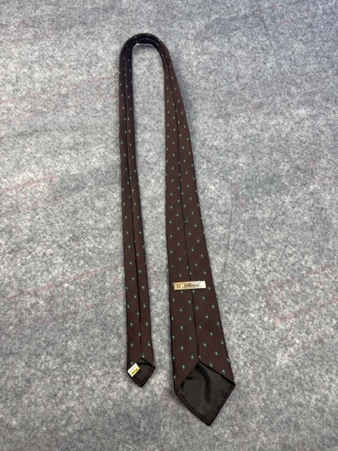 St Michael Brown & Green Paisley Silk Tie image 4