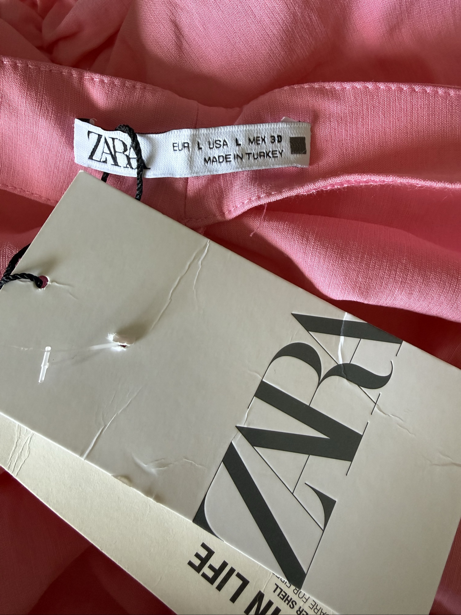 Zara Pink Ruched Halter Neck Midi Dress UK Large Stylish Occasion Dress image 3