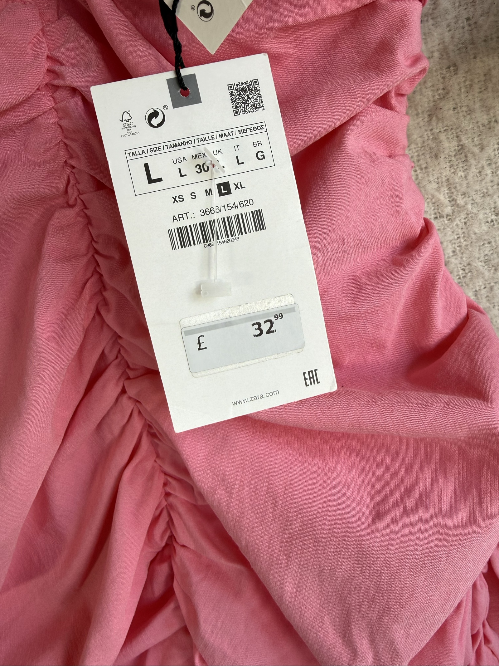 Zara Pink Ruched Halter Neck Midi Dress UK Large Stylish Occasion Dress image 5