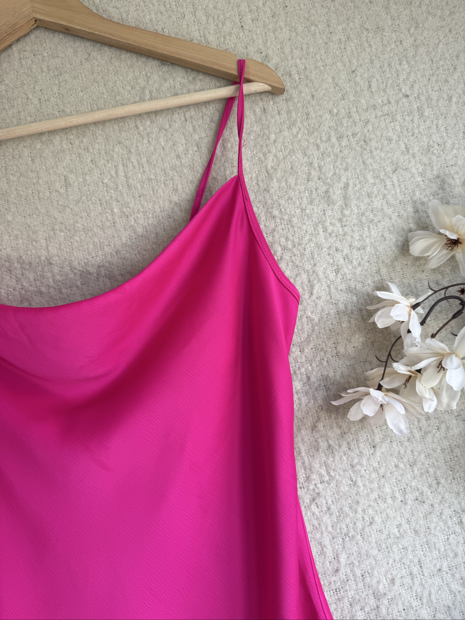 Primark Hot Pink Slip Dress UK 12 Sleek Spaghetti Strap Minimalist Dress image 2