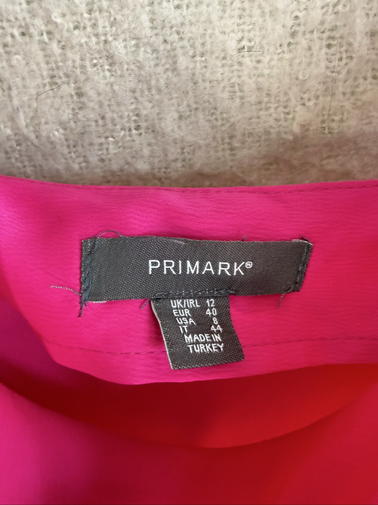 Primark Hot Pink Slip Dress UK 12 Sleek Spaghetti Strap Minimalist Dress image 3