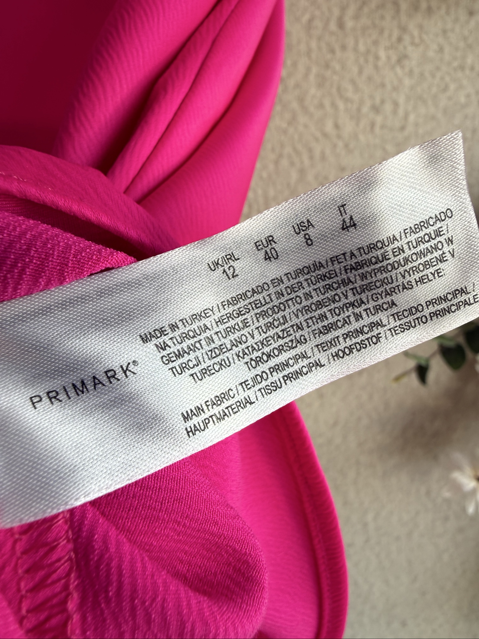Primark Hot Pink Slip Dress UK 12 Sleek Spaghetti Strap Minimalist Dress image 5