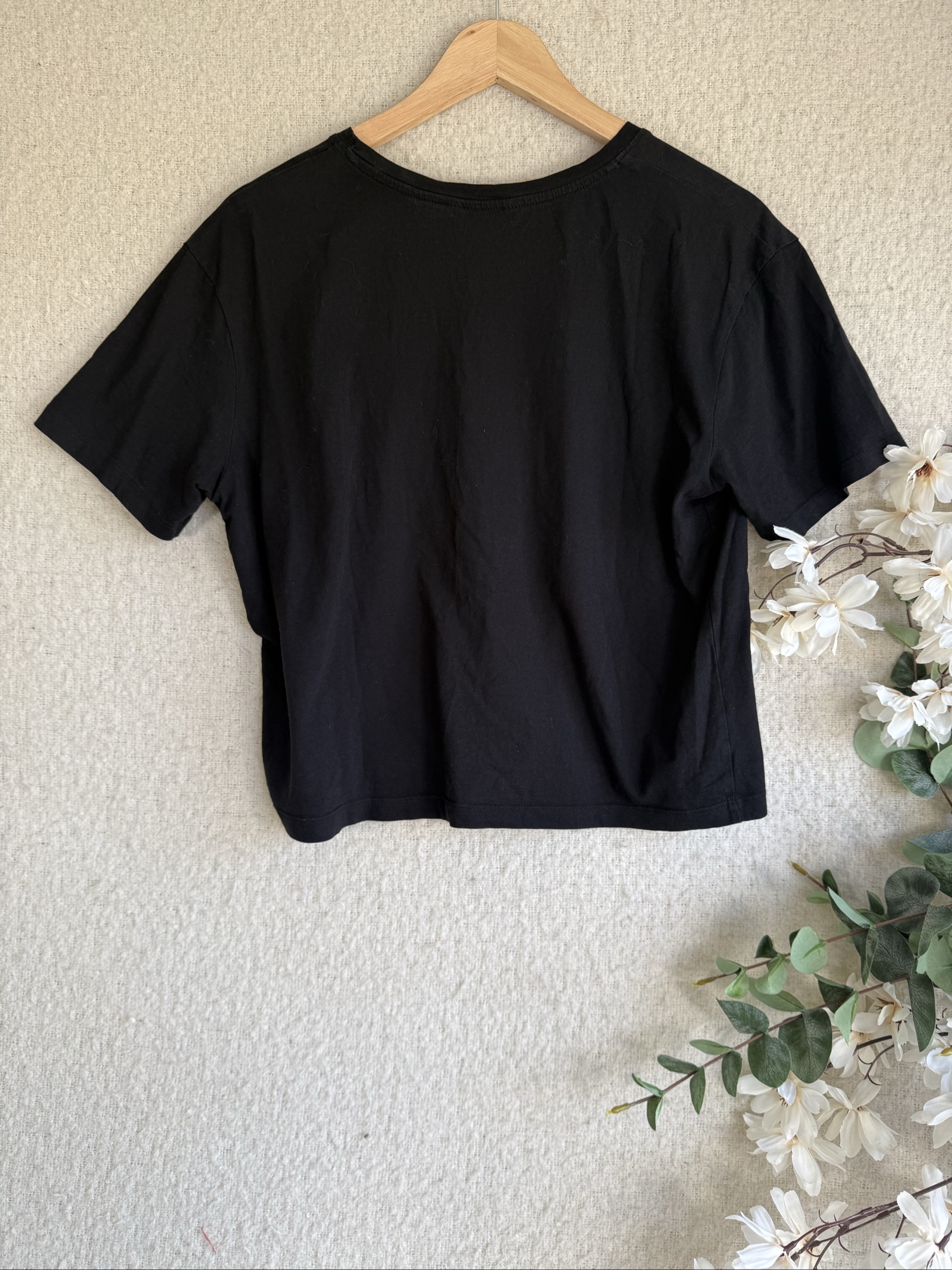 New Look Black Cotton Pocket T-Shirt UK 12 Casual Basic Summer Tee image 4