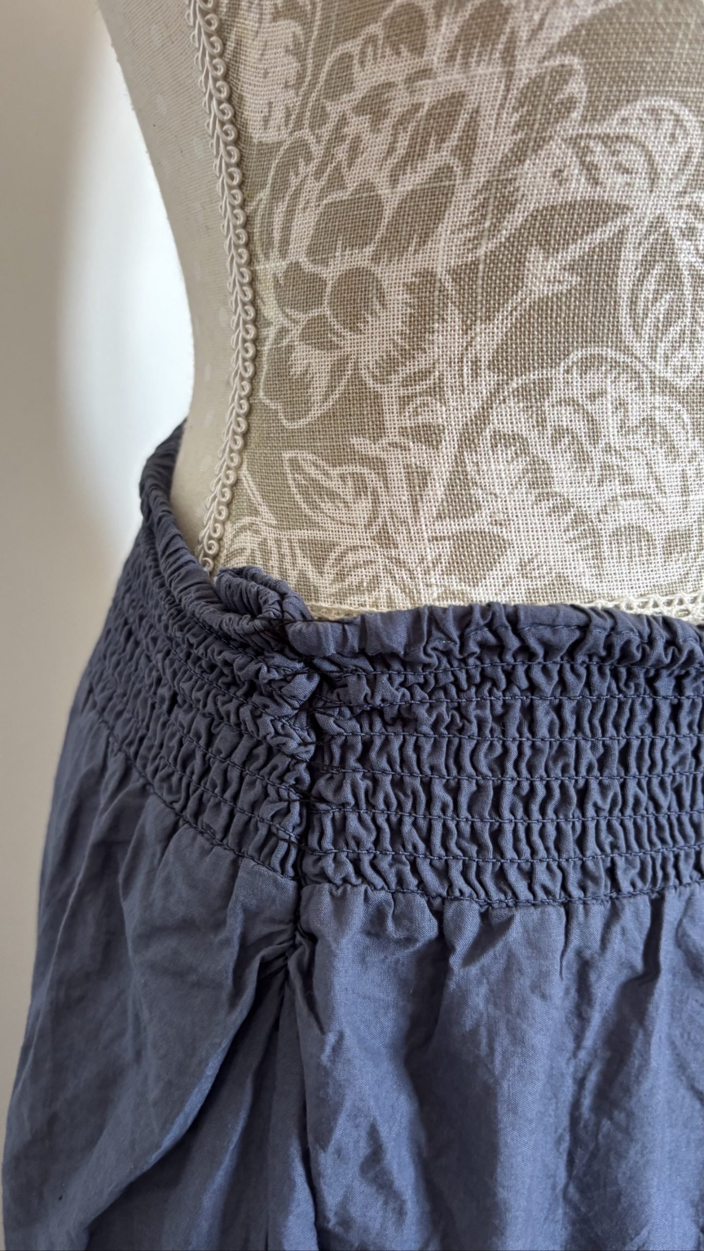 Blue Cotton Boho Maxi Skirt with Embellishments M image 4