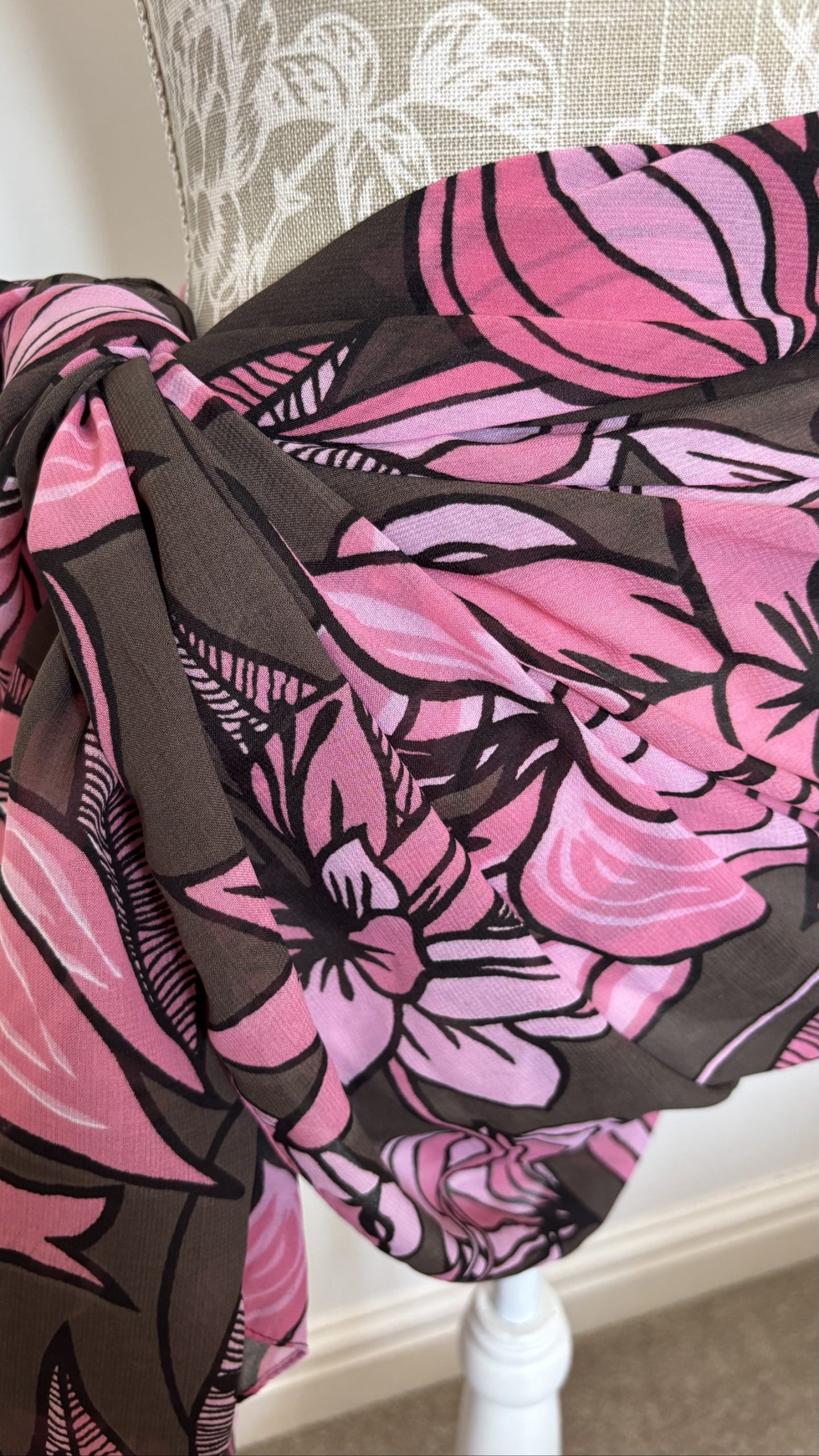 Swimwear Pink & Brown Floral Sarong One Size image 2