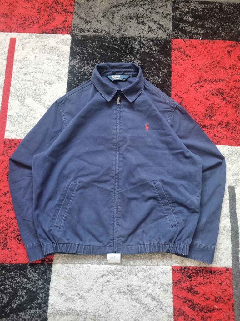 Polo Ralph Lauren Navy Cotton Harrington Jacket Medium Red Logo