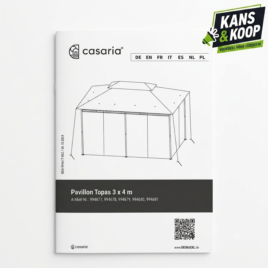 Casaria Paviljoen Frame ALLEEN Doos 1van2 Metalen Frame en Bevestiging image 2