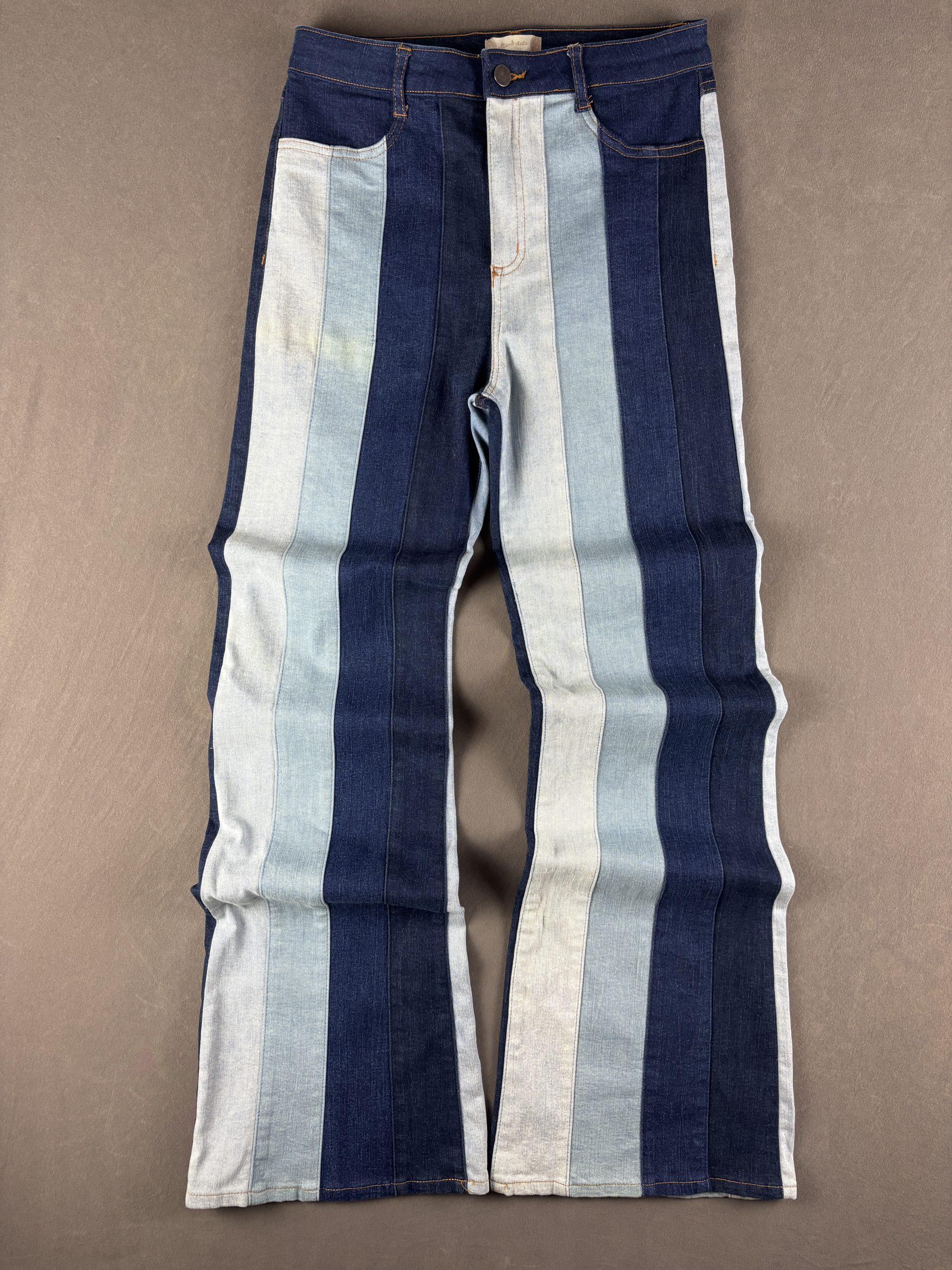Altar'd State Patchwork Flare Jeans | Dark Indigo / Light Blue | 29