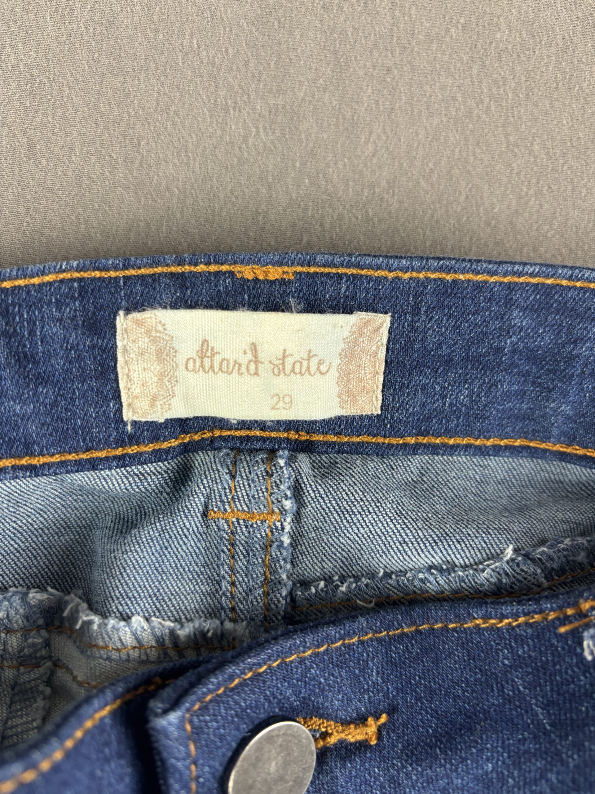 Altar'd State Patchwork Flare Jeans | Dark Indigo / Light Blue | 29 image 3