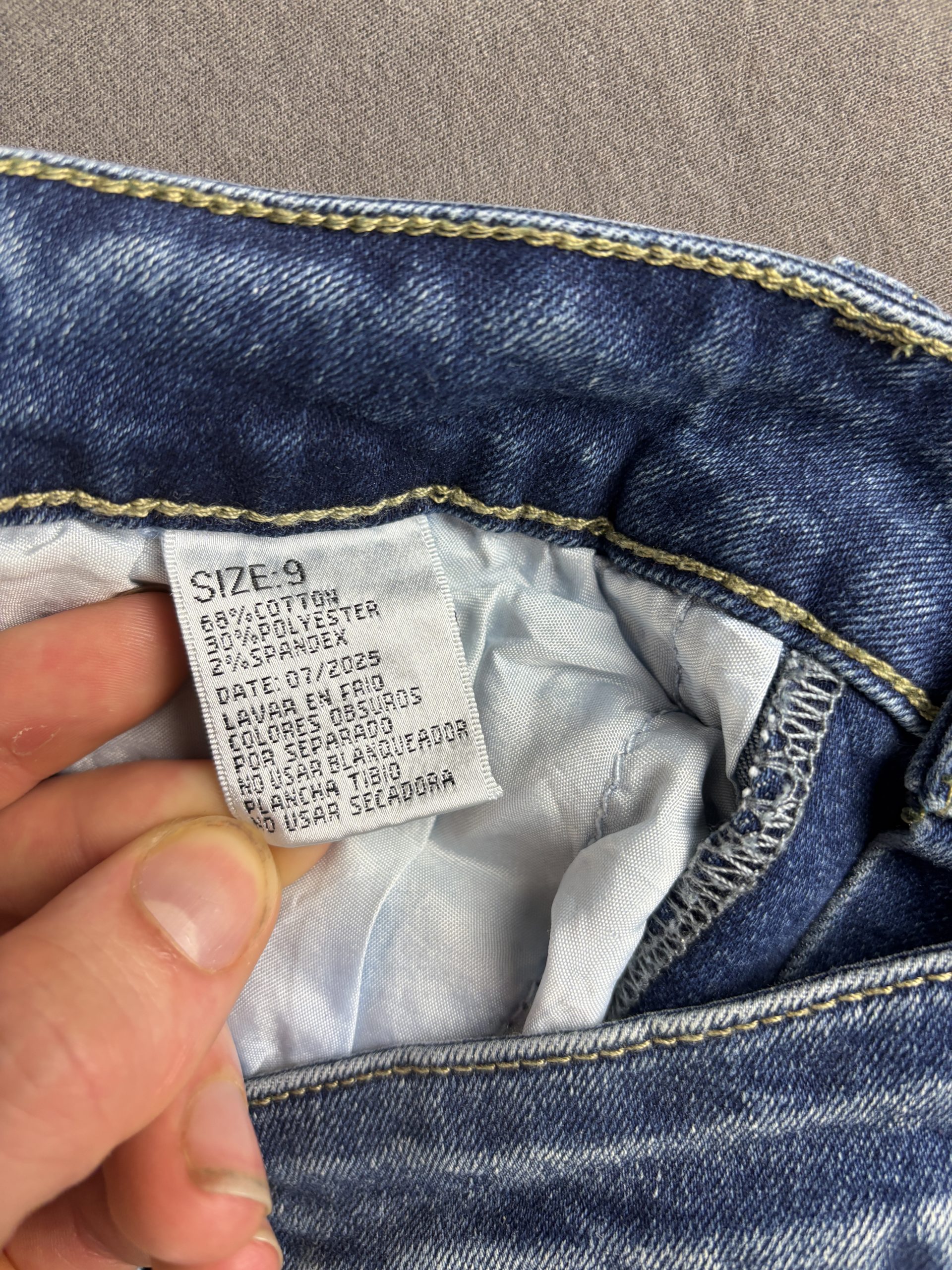 Bamboo Jeans Flared Cross Patch | Mittelblau | Größe 9 image 5