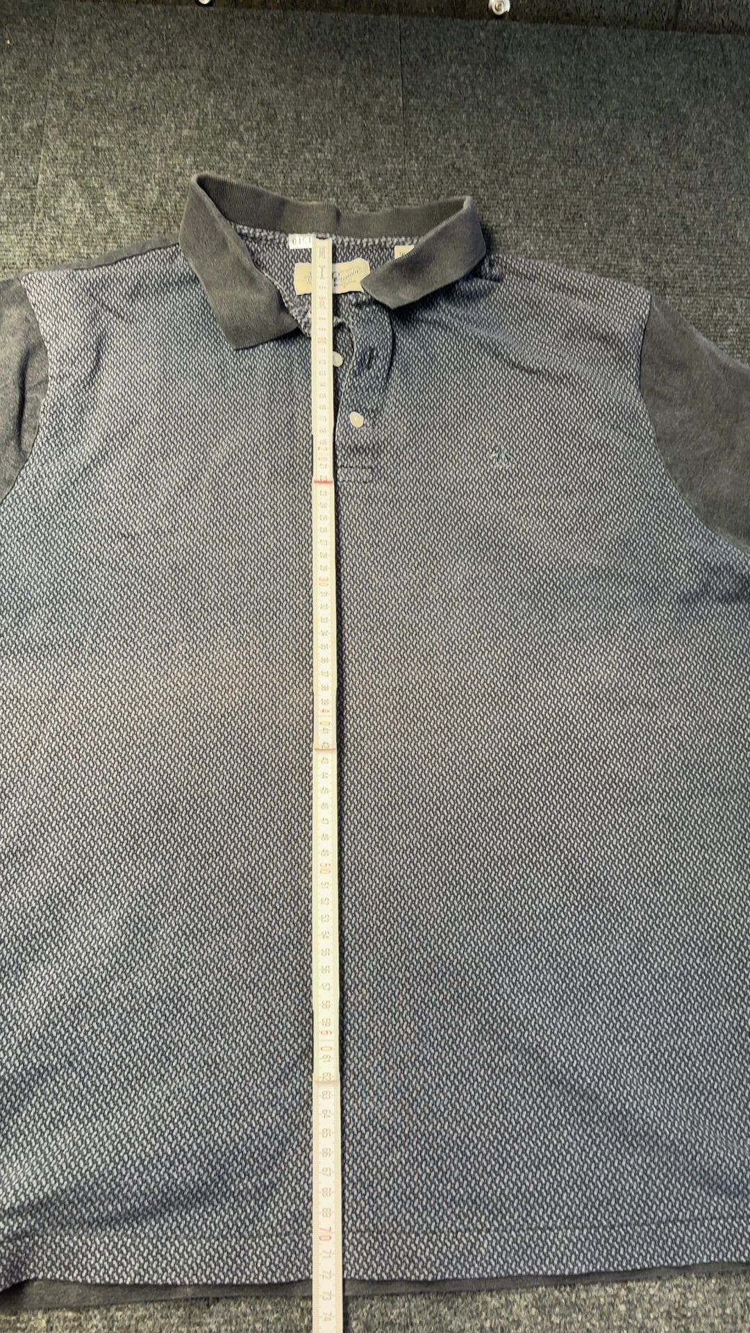 Original Penguin Grey Patterned Polo Shirt 1XL Cotton Blend image 3