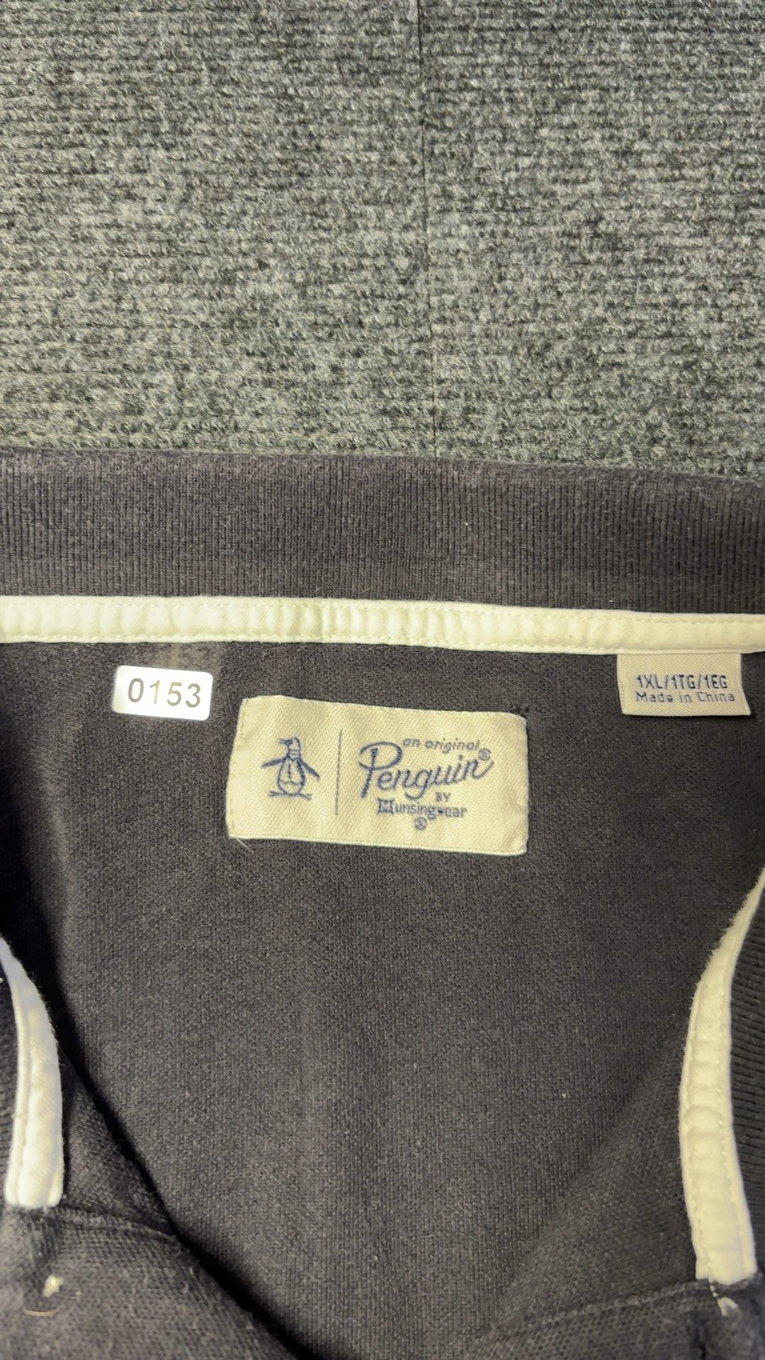 Original Penguin Navy Polo Shirt 1XL Contrast Collar image 3