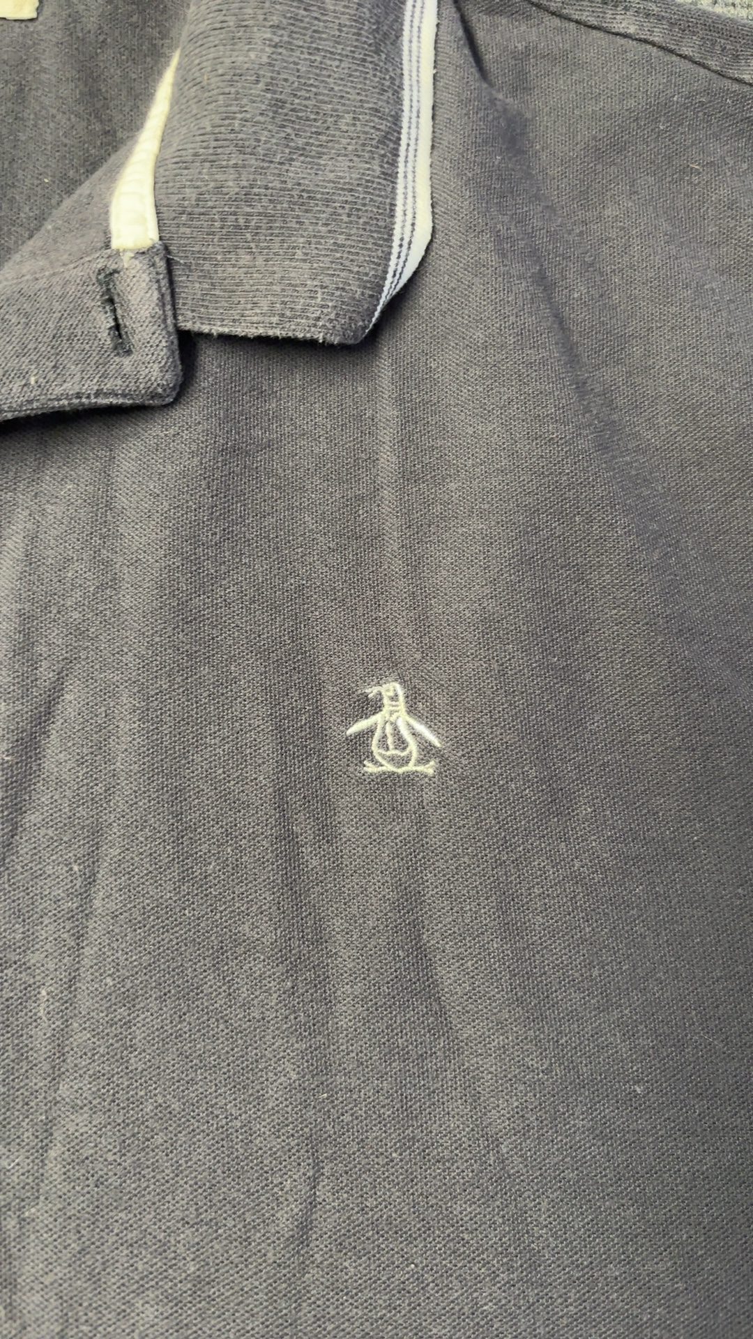 Original Penguin Navy Polo Shirt 1XL Contrast Collar image 2