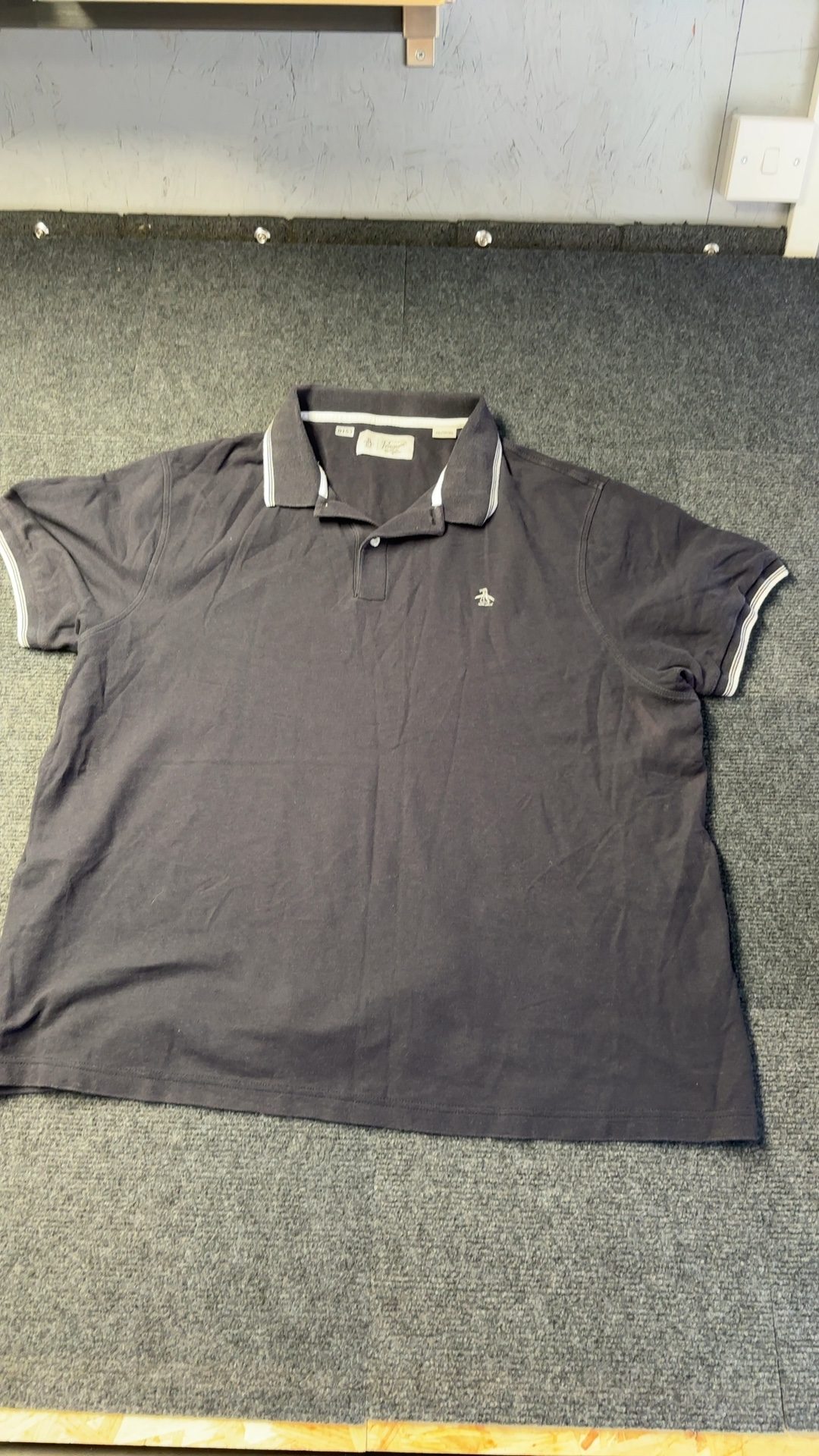 Original Penguin Navy Polo Shirt 1XL Contrast Collar