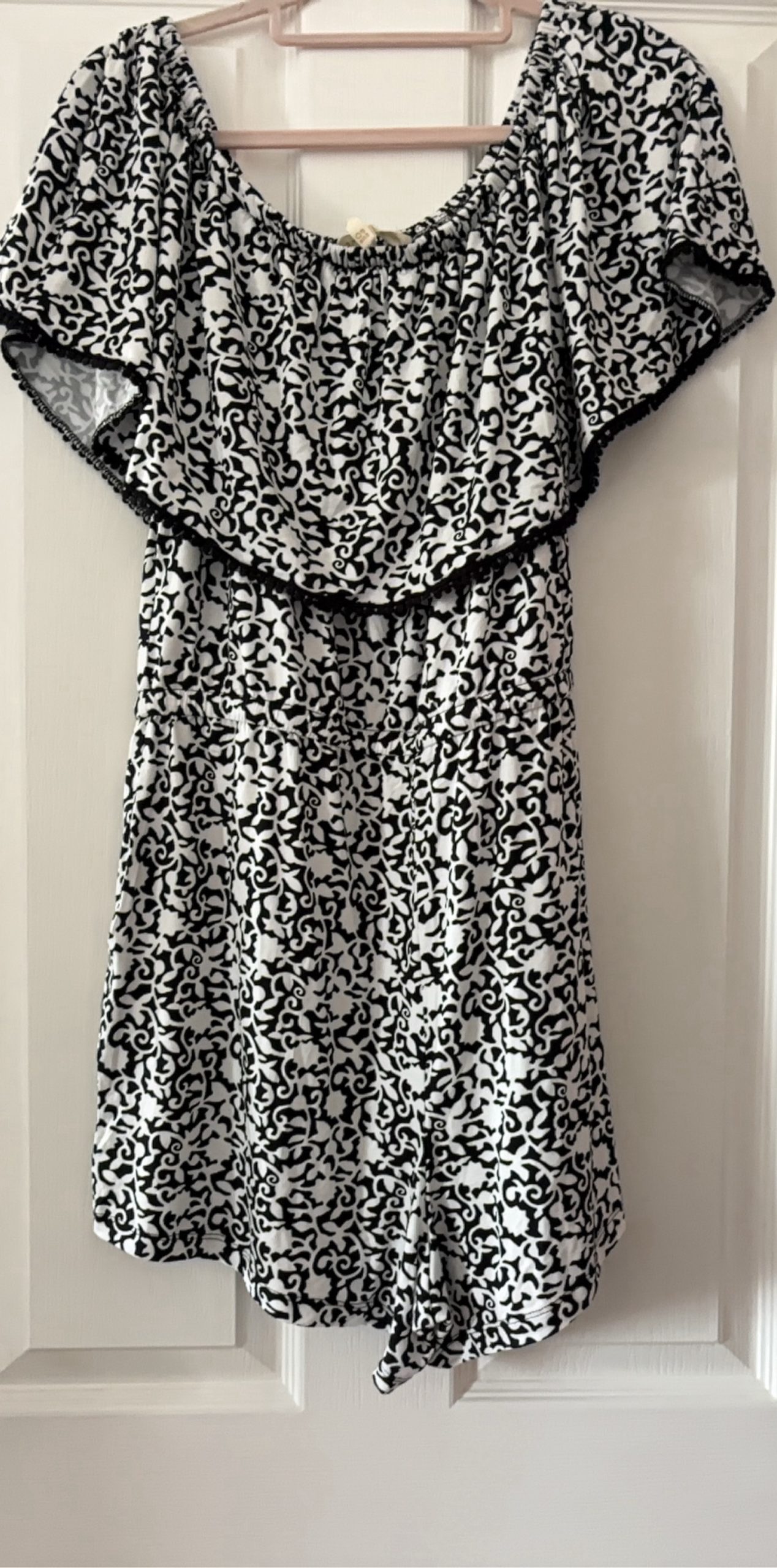 Next Black & White Patterned Beachwear Playsuit UK 12 image 4