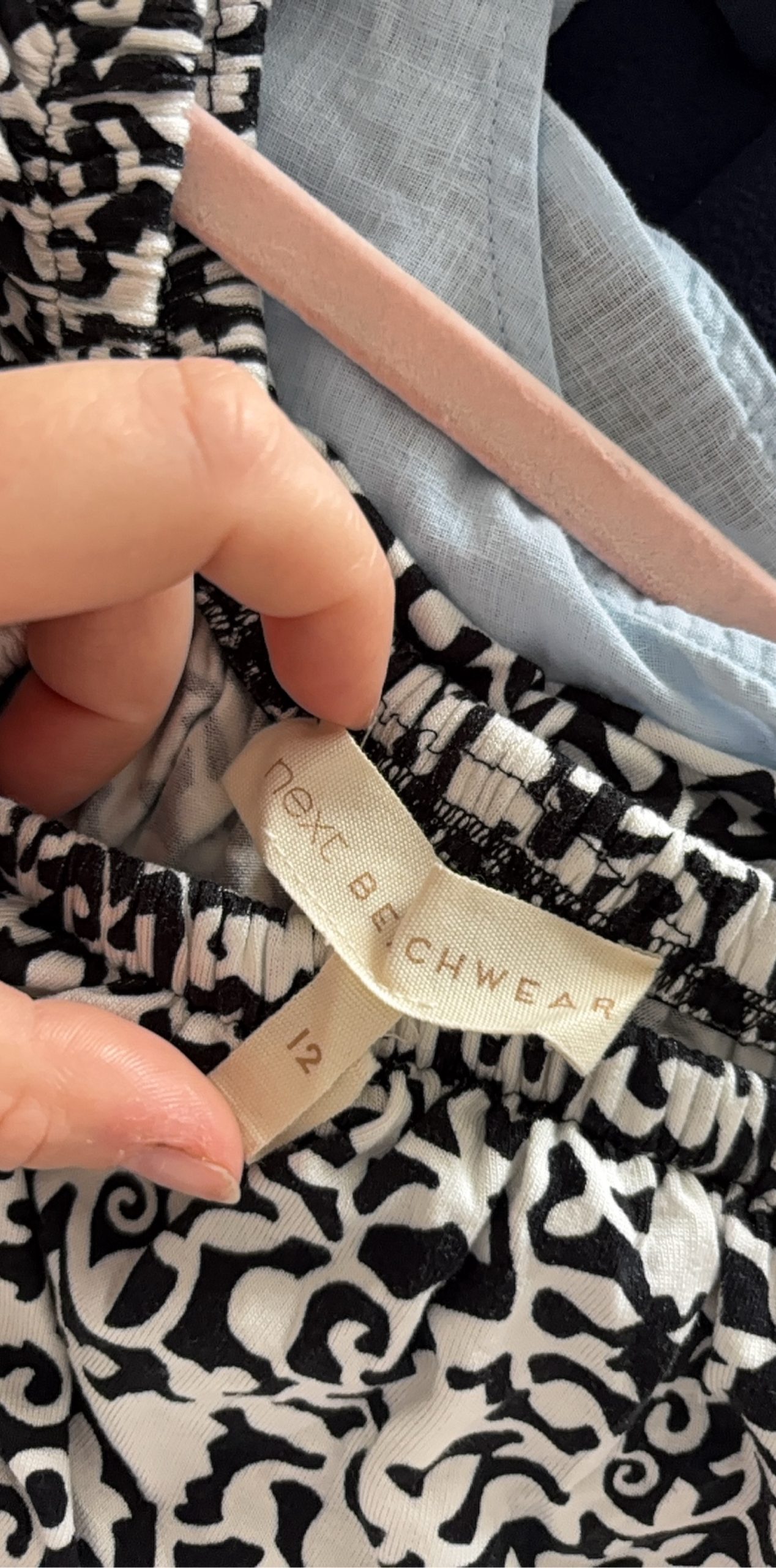 Next Black & White Patterned Beachwear Playsuit UK 12 image 5