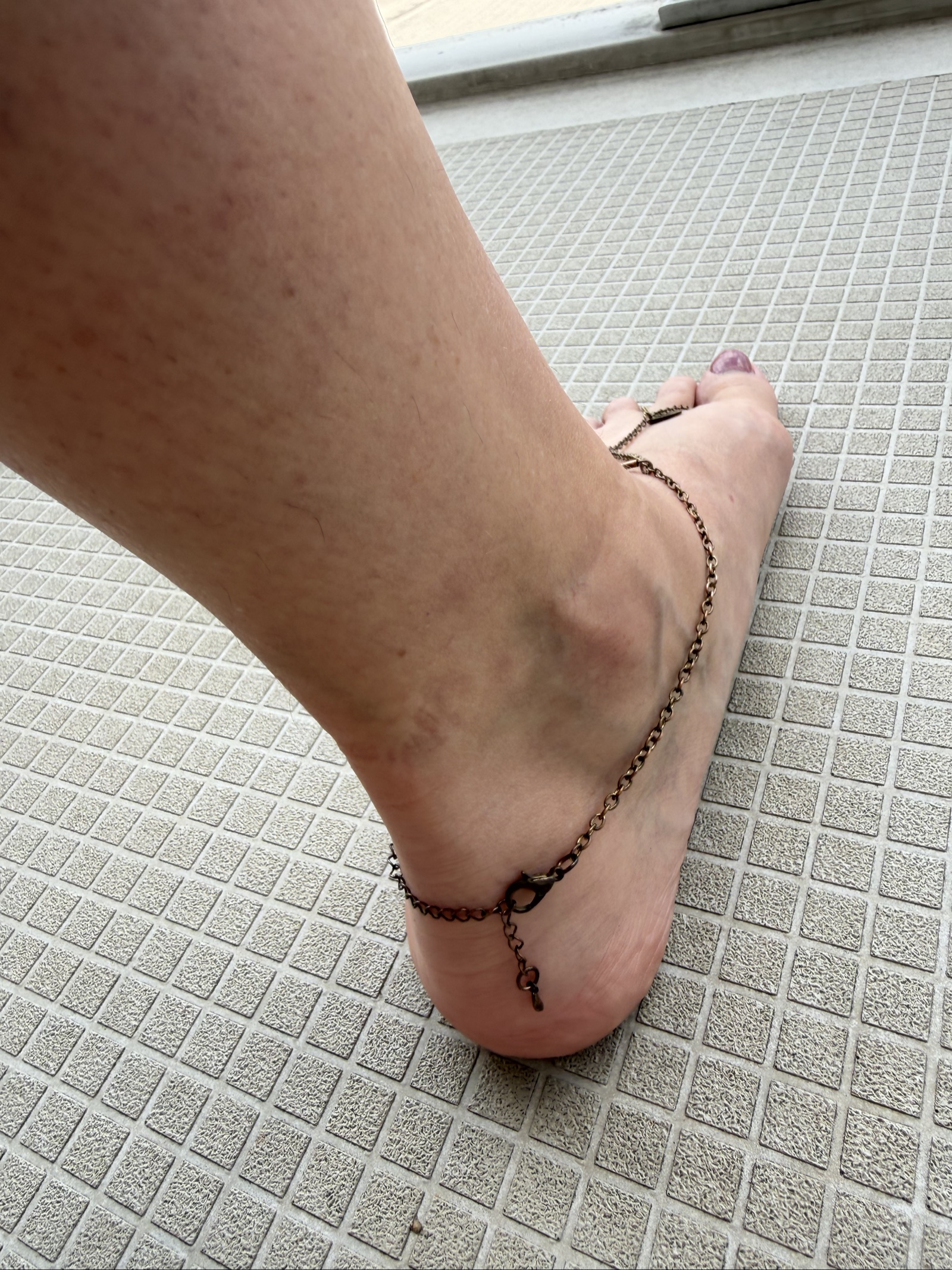 Hand crafted Bronze & Turquoise Chain Foot Jewelry One Size image 3