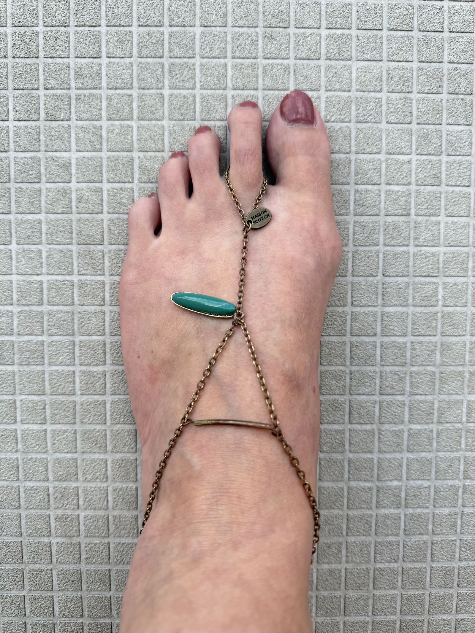 Hand crafted Bronze & Turquoise Chain Foot Jewelry One Size image 4