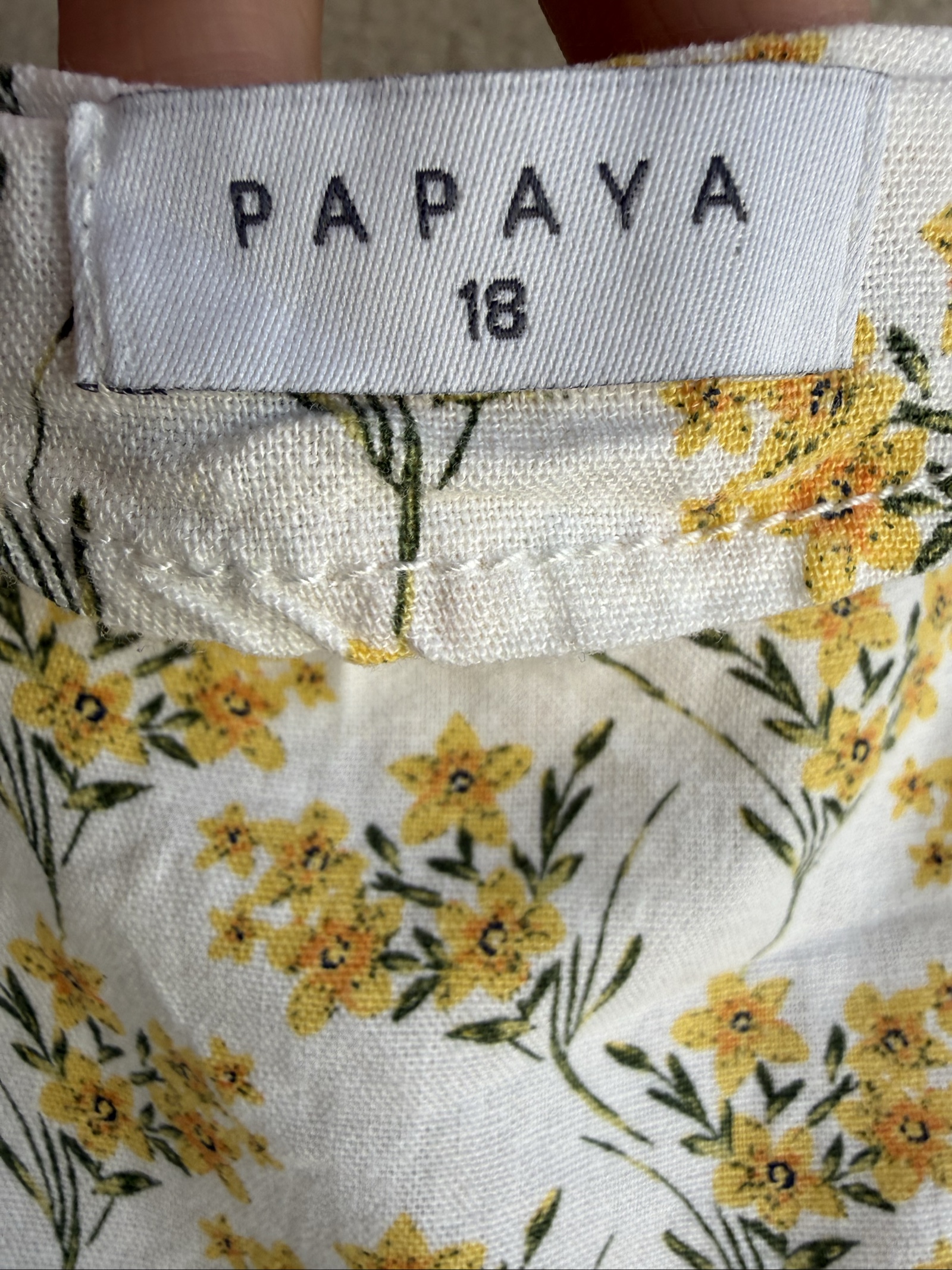 Papaya Yellow Floral Peplum Hem Cami Top UK 18 Adjustable Straps Summer image 3